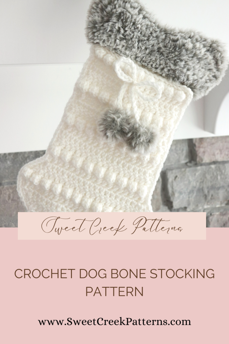 SMALL Faux Fur Dog Bone Stocking Crochet Pattern - Sweet Creek Patterns