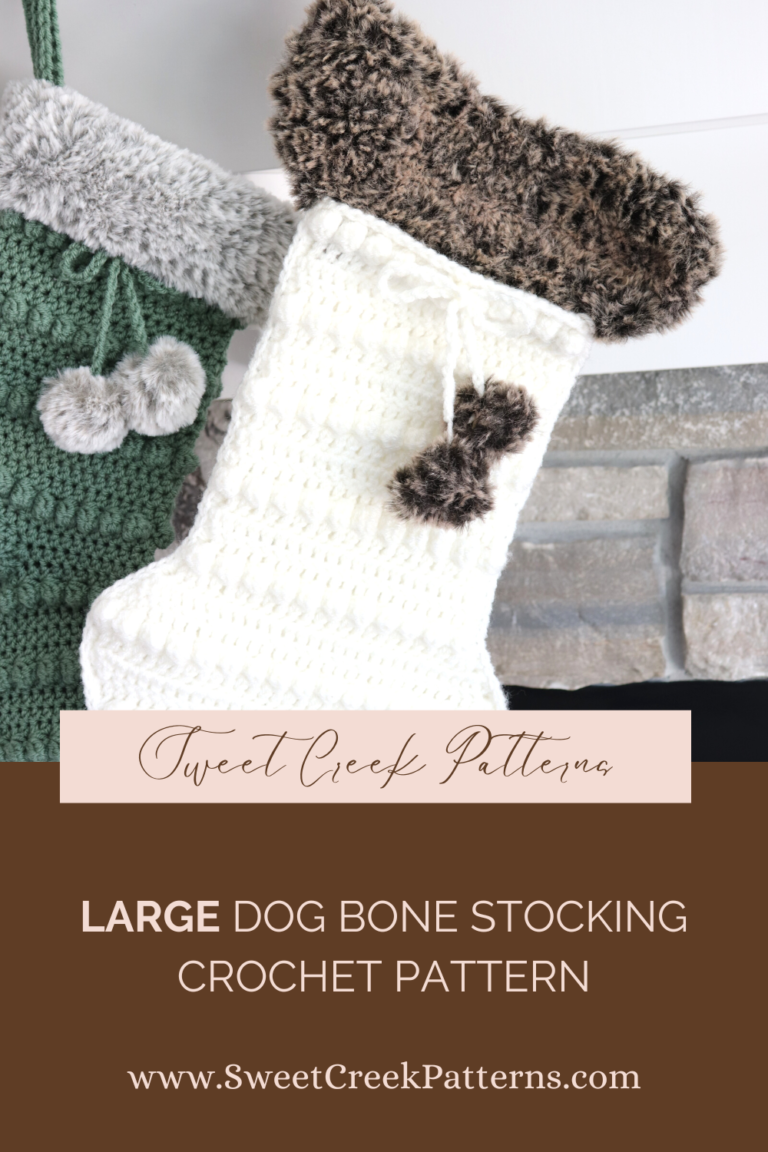 Large Faux Fur Dog Bone Stocking Crochet Pattern Sweet Creek Patterns