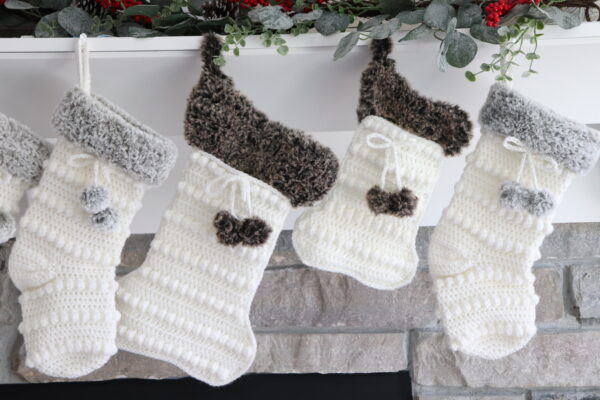 Faux Fur Dog Bone Stocking Crochet Patterns