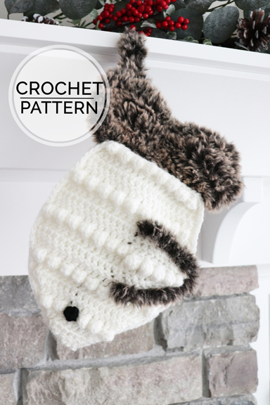 Cat Christmas Stocking Crochet Pattern