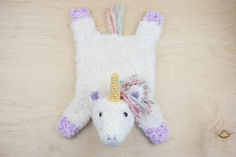 Lavender colored Crochet Unicorn Nursery Lovey