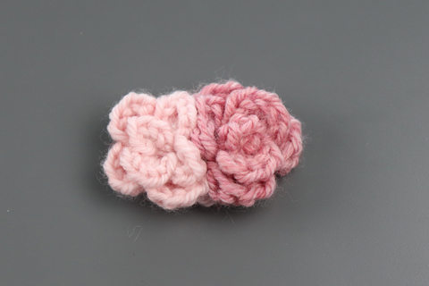 Pink crochet roses