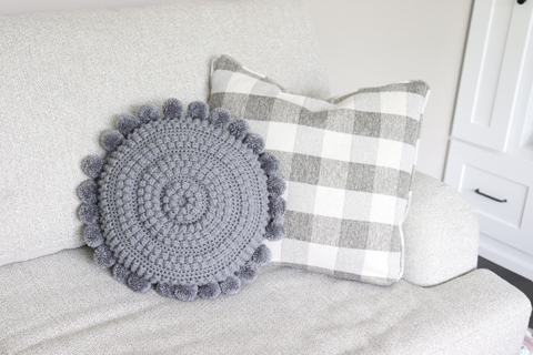 Gray accent pillow