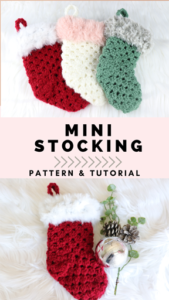 How to crochet Christmas stockings- FREE mini stocking pattern ...