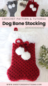 Dog Bone Stocking | Granny Stocking Free Crochet Pattern - Sweet Creek ...