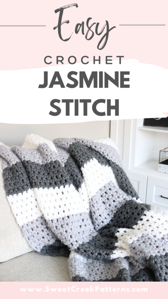 Jasmine Stitch crochet blanket that is easy and fun to make