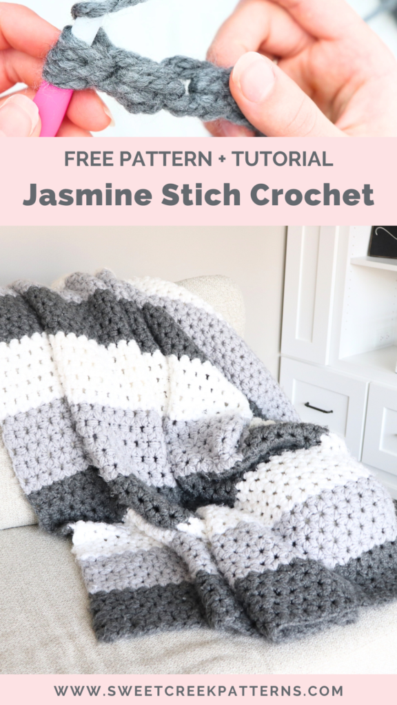 Learn how to crochet with the Jasmine Stitch Crochet tutorial