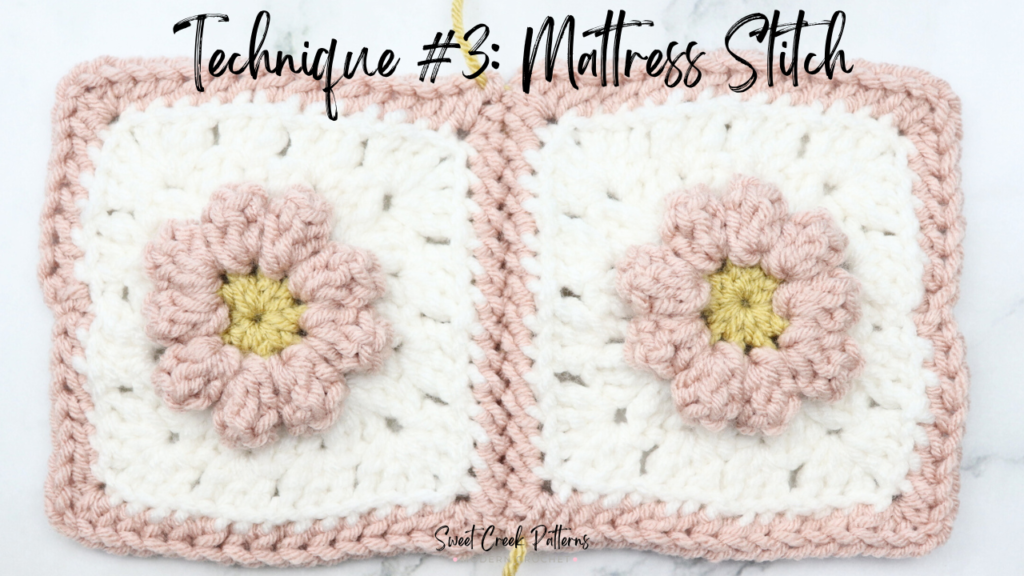 How to join granny squares using the crochet mattress stitch